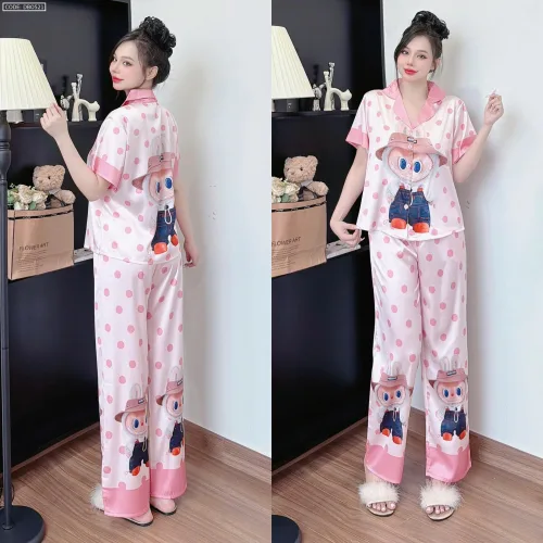 Đồ bộ pijama quần dài áo tay ngắn  in nhiều hình dễ thương