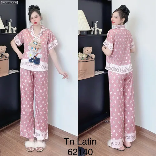 Đồ bộ pijama quần dài áo tay ngắn  in nhiều hình dễ thương
