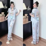 Đồ bộ pijama quần dài áo tay ngắn  in nhiều hình dễ thương
