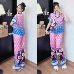 Đồ bộ pijama quần dài áo tay ngắn  in nhiều hình dễ thương