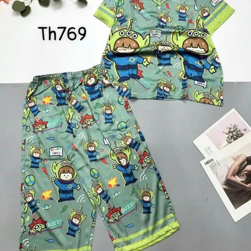 Đồ bộ pijama siêu mát quần lửng áo tay ngắn in hình thú