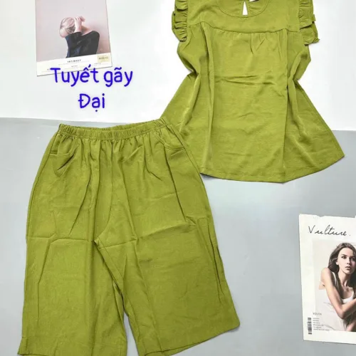 Đồ bộ quần 9 tấc áo sát nách bèo màu trơn có 2 size