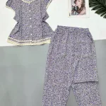 Đồ bộ  quần 9 tấc  áo sát nách ren nhiều hoạ tiết áo có nút