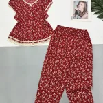 Đồ bộ  quần 9 tấc  áo sát nách ren nhiều hoạ tiết áo có nút