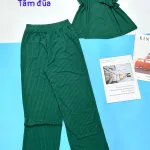 Đồ bộ quần dài  áo bản dây có bông hông xếp
