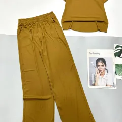 Đồ bộ quần dài áo ngắn cổ vuông ren