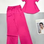 Đồ bộ quần dài áo ngắn cổ vuông ren