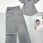 Đồ bộ quần dài áo ngắn cổ vuông ren