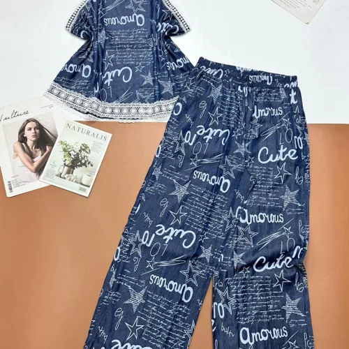 Đồ bộ quần dài áo sát nách ren tay