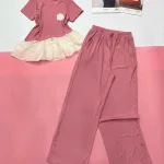 Đồ bộ quần dài áo tay ngắn áo phối ren