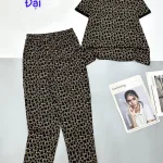 Đồ bộ quần dài áo tay ngắn cổ tròn nhiều hoạ tiết