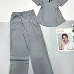 Đồ bộ quần dài áo tay ngắn cổ vuông ren nơ