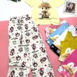 Đồ bộ quần dài áo tay ngắn cotton phối đũi sọc