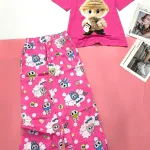 Đồ bộ quần dài áo tay ngắn cotton phối đũi sọc
