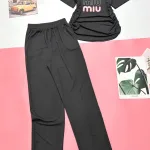 Đồ bộ quần dài áo tay ngắn in 3 chữ  miu
