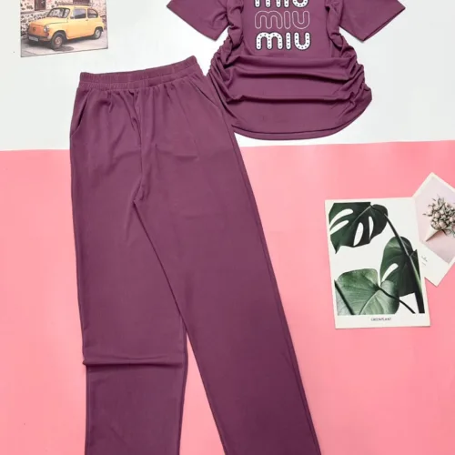 Đồ bộ quần dài áo tay ngắn in 3 chữ  miu