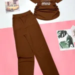 Đồ bộ quần dài áo tay ngắn in 3 chữ  miu