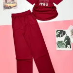 Đồ bộ quần dài áo tay ngắn in 3 chữ  miu