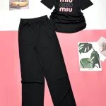 Đồ bộ quần dài áo tay ngắn in 3 chữ  miu