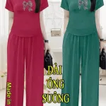 Đồ bộ quần dài áo tay ngắn in hình nơ