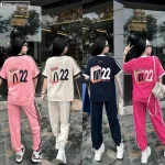 Đồ bộ quần dài  áo tay ngắn in số 22