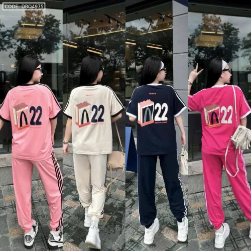Đồ bộ quần dài  áo tay ngắn in số 22
