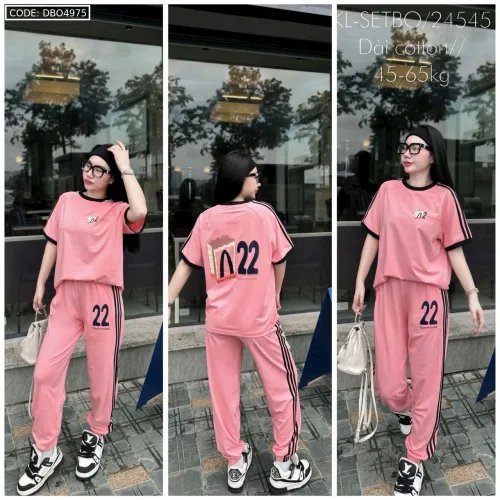 Đồ bộ quần dài  áo tay ngắn in số 22