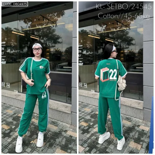 Đồ bộ quần dài  áo tay ngắn in số 22