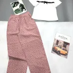 Đồ bộ quần dài áo tay ngắn tăm nhuyễn phối sọc cotton