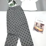 Đồ bộ quần dài áo tay ngắn tăm nhuyễn phối sọc cotton