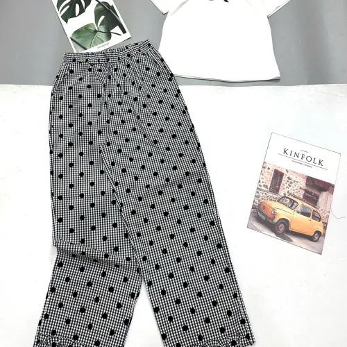 Đồ bộ quần dài áo tay ngắn tăm nhuyễn phối sọc cotton