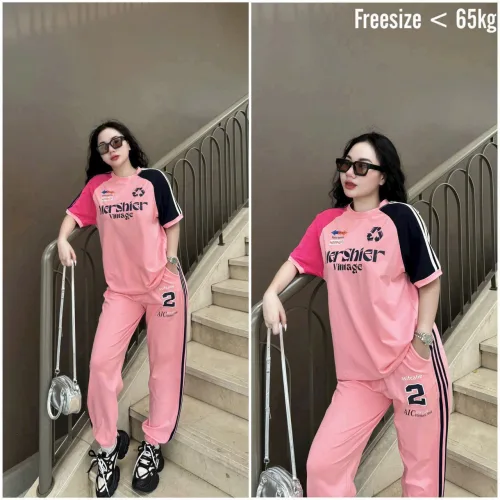 Đồ bộ quần dài  áo tay ngắn thể thao in