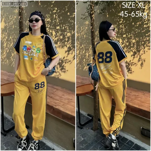 Đồ bộ quần dài  áo tay ngắn thể thao in số 22