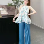 Đồ bộ quần dài áo yếm vải tonl 2 lớp siêu mát