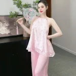 Đồ bộ quần dài áo yếm vải tonl 2 lớp siêu mát