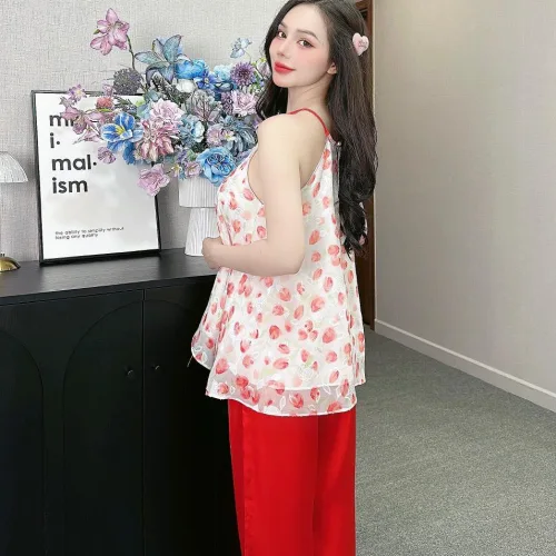 Đồ bộ quần dài áo yếm vải tonl 2 lớp siêu mát