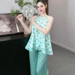 Đồ bộ quần dài áo yếm vải tonl 2 lớp siêu mát