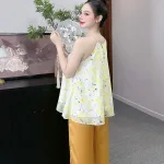 Đồ bộ quần dài áo yếm vải tonl 2 lớp siêu mát