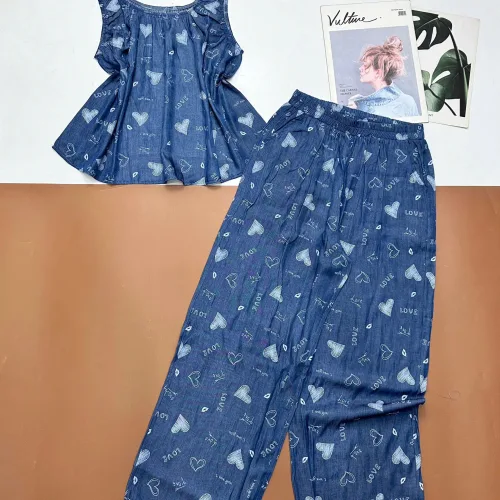 Đồ bộ quần dài ba lỗ có nhún thun
