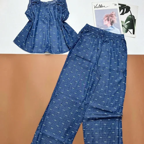 Đồ bộ quần dài ba lỗ có nhún thun