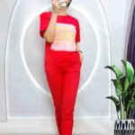 Đồ bộ quần dài bo thun áo tay ngắn in bảng chữ