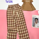 Đồ bộ quần dài caro áo tay sát nách in chữ more