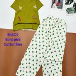 Đồ bộ quần dài cotton hàn nhiều hoạ tiết ,áo borip