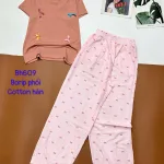 Đồ bộ quần dài cotton hàn nhiều hoạ tiết ,áo borip