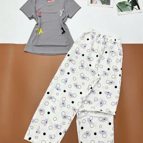 Đồ bộ quần dài cotton hàn nhiều hoạ tiết ,áo borip