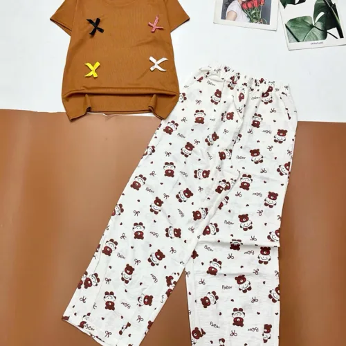 Đồ bộ quần dài cotton hàn nhiều hoạ tiết ,áo borip