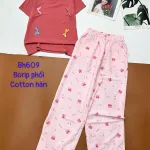 Đồ bộ quần dài cotton hàn nhiều hoạ tiết ,áo borip