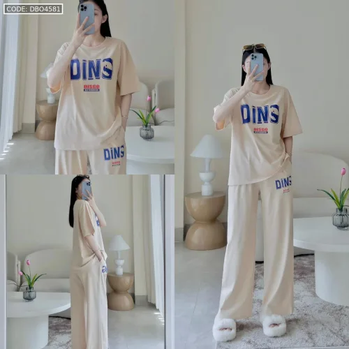 Đồ Bộ Quần Dài In Chữ DINS