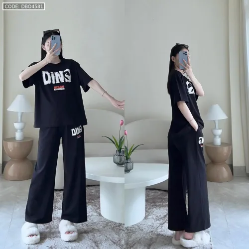 Đồ Bộ Quần Dài In Chữ DINS