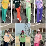 Đồ Bộ Quần Dài In Chữ New York Áo Tay Ngắn Form Dưới 70kg